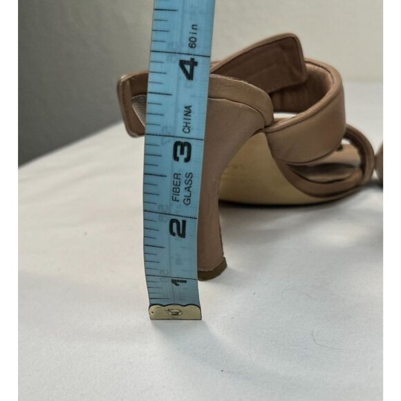 Gia Borghini Pernille Teisbaek Two-Band Puffy Slide Sandals Tan Leather 39.5 - Picture 5 of 16